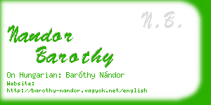 nandor barothy business card